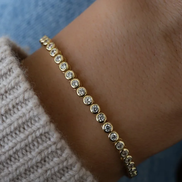 Bezel Lab Grown Diamond Tennis Bracelet