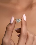 Heart Shape CVD Diamond Ring for Women