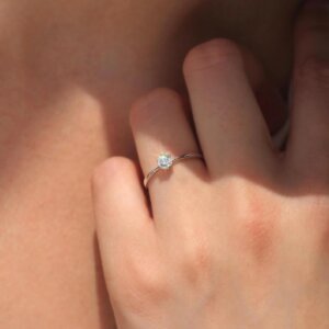 Dainty Solitaire Lab Grown Diamond/ CVD Diamond Ring