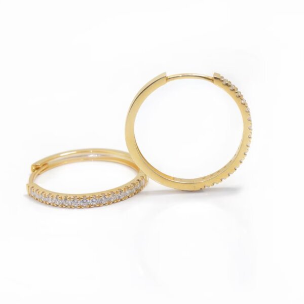 Lab Grown/ CVD Diamond Hoop Earrings in Gold