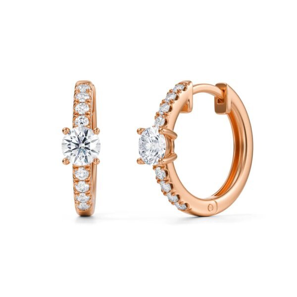 0.60 Cent Round CVD Diamond Hoop Earrings