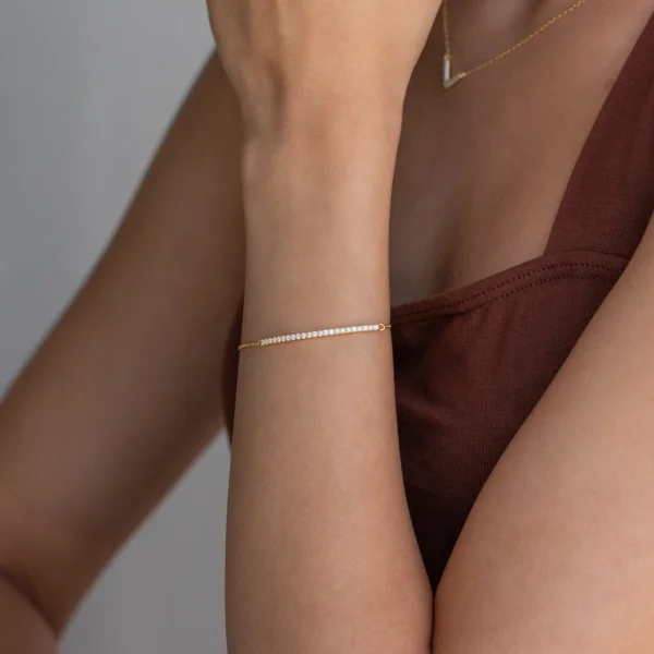 Minimalist CVD Diamond/ Lab Grown Diamond Bracelet