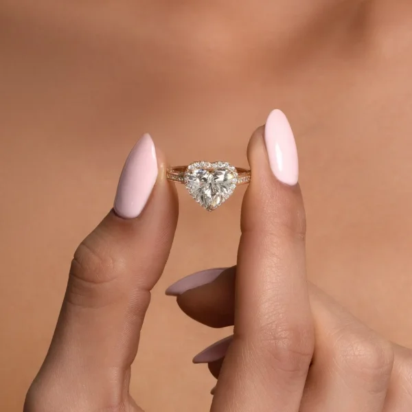 Heart Shape CVD Diamond Ring for Women
