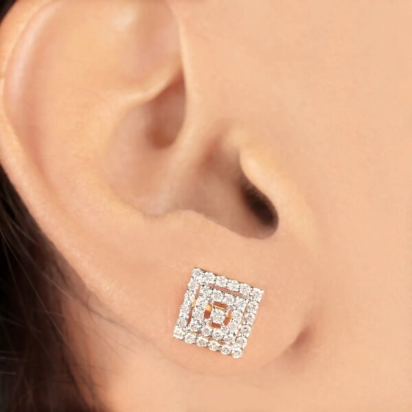 Double Layered Lab Grown Diamond/ CVD Diamond Stud Earrings