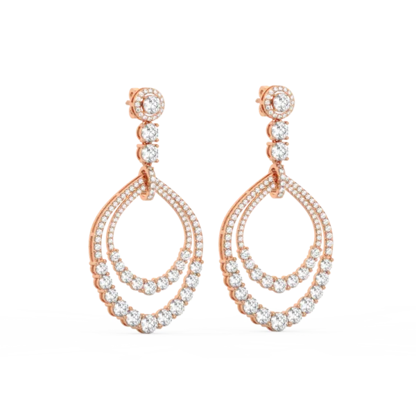 CVD Diamond Chandelier Earrings in Gold