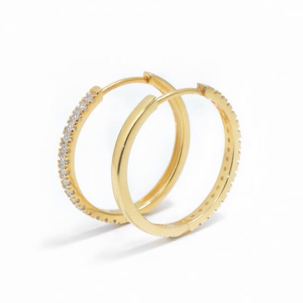 Lab Grown/ CVD Diamond Hoop Earrings in Gold