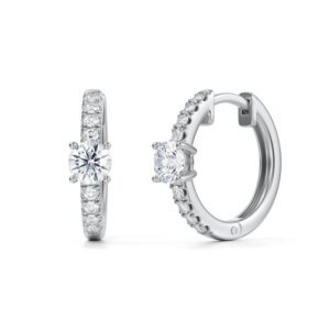 0.60 Cent Round CVD Diamond Hoop Earrings