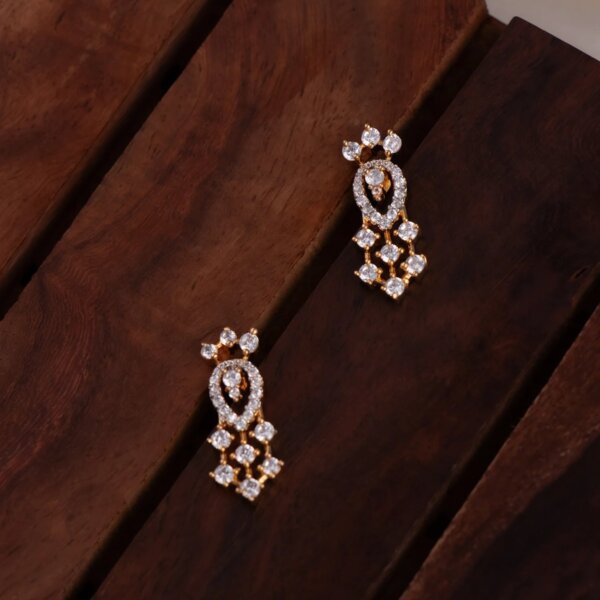 Simple CVD Diamond Mangalsutra with Earrings