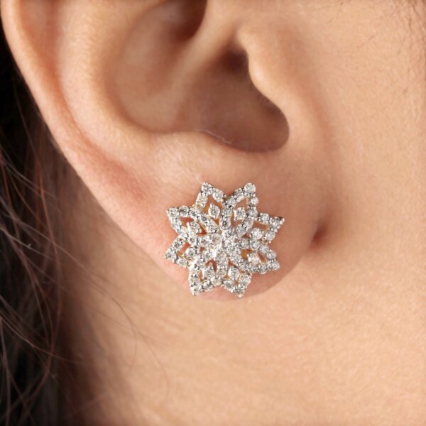 Lustrous Starburst CVD Diamond Stud Earrings