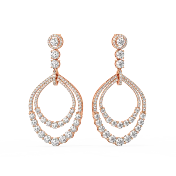 CVD Diamond Chandelier Earrings in Gold