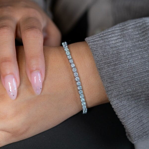 Round Lab Grown Diamond/ CVD Diamond Tennis Bracelet