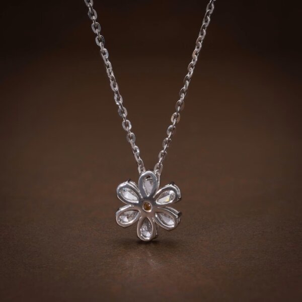 Pear Cut CVD Diamond Floral Pendant