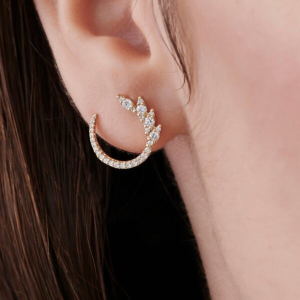 Curvy Lab Grown Diamond/ CVD Diamond Earrings