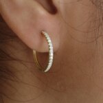 Lab Grown/ CVD Diamond Hoop Earrings in Gold