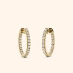 Dainty Earrings with CVD Diamond in Gold