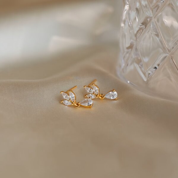 Teardrop Lab Grown/ CVD Diamond Earrings in Gold