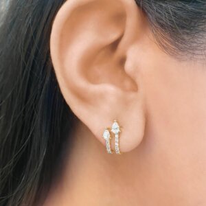 Double Layered CVD Diamond Earring Studs