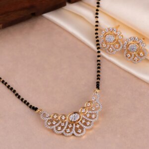 Classic Lab Grown Diamond Mangalsutra with Earrings