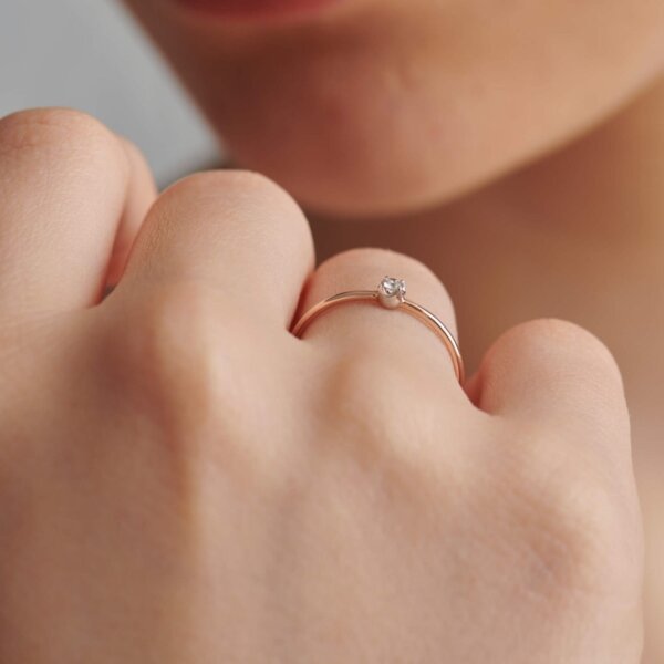 Minimalist Lab Grown Diamond/ CVD Diamond Ring