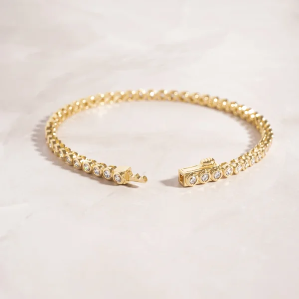 Bezel Lab Grown Diamond Tennis Bracelet