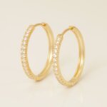 Lab Grown/ CVD Diamond Hoop Earrings in Gold