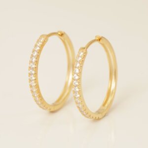 Lab Grown/ CVD Diamond Hoop Earrings in Gold