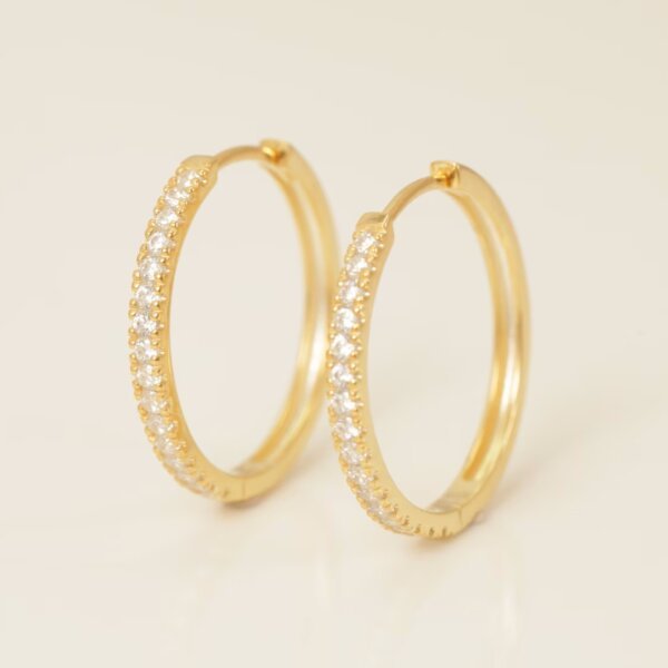 Lab Grown/ CVD Diamond Hoop Earrings in Gold