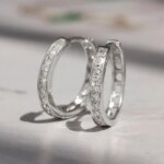 Princess Cut CVD Diamond Hoop Earrings