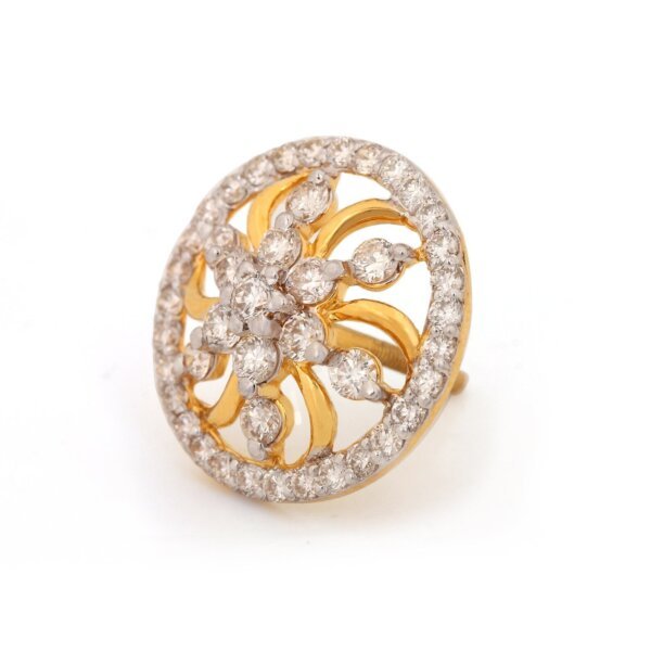 Golden Sunburst CVD Diamond Stud Earrings