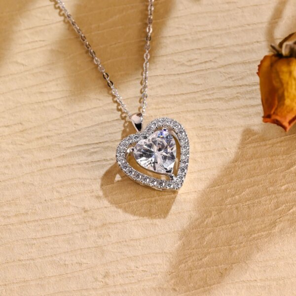 Heart Lab Grown Diamond/ CVD Diamond Halo Pendant