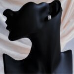 Emerald Cut CVD Diamond Halo Stud Earrings