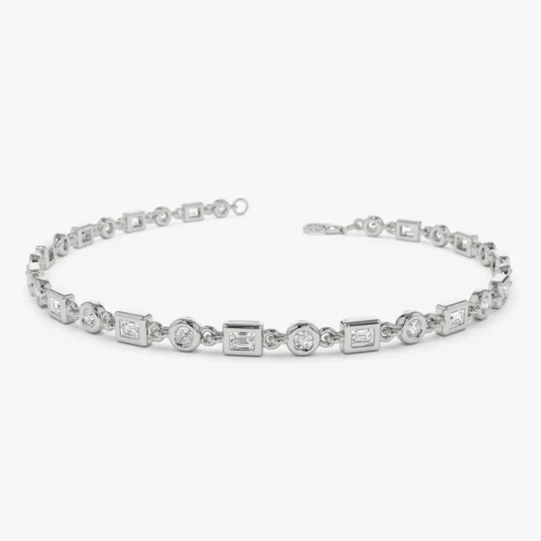 Fancy Cut CVD Diamond Bracelet (Round and Emerald)