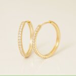 Lab Grown/ CVD Diamond Hoop Earrings in Gold