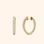 Dainty Earrings with CVD Diamond in Gold