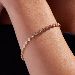 Pear Cut Lab Grown Diamond Tennis Bracelet