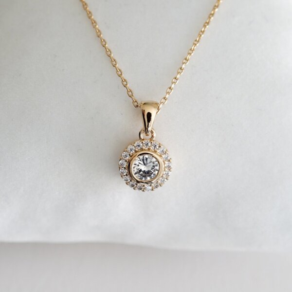 Lab Grown Diamond/ CVD Diamond Halo Pendant