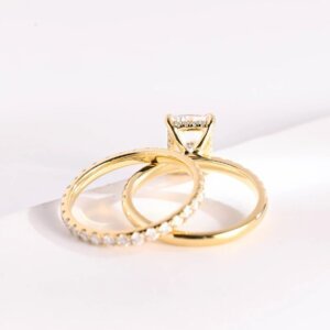 Emerald Cut CVD Diamond Ring & Band