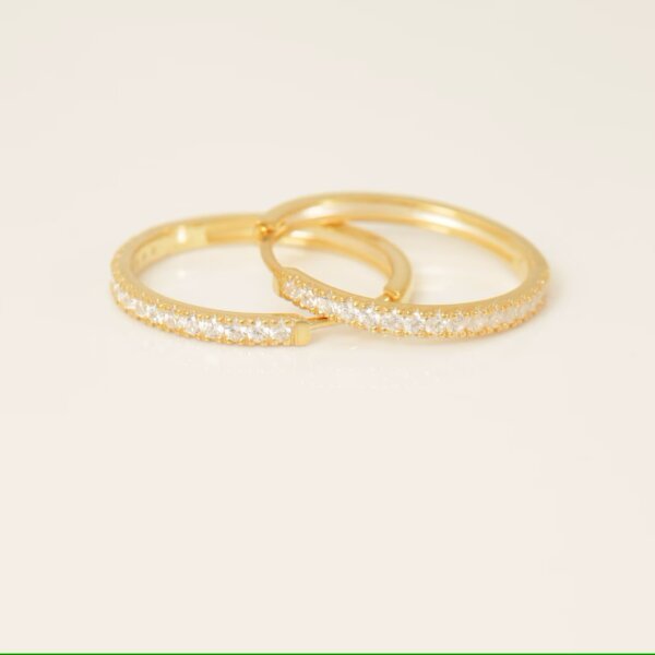 Lab Grown/ CVD Diamond Hoop Earrings in Gold