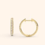 Dainty Earrings with CVD Diamond in Gold