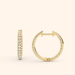 Dainty Earrings with CVD Diamond in Gold