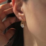 0.50 Cent Round CVD Diamond Earrings in Gold