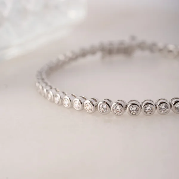 Bezel Lab Grown Diamond Tennis Bracelet