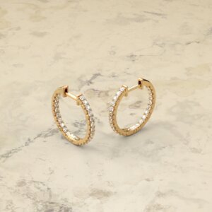 Dainty Earrings with CVD Diamond in Gold