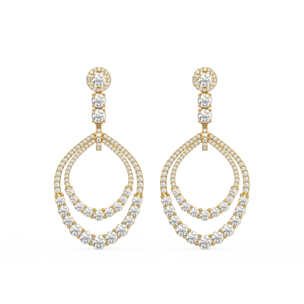 CVD Diamond Chandelier Earrings in Gold