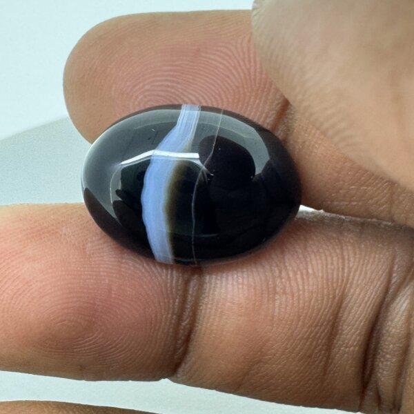 Natural 18.29 Carat/ 20.30 Ratti Black Agate (Sulemani Hakik) Loose Gemstone