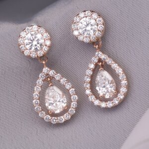 Drop Lab Grown Diamond Earrings in Gold