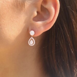 Drop Lab Grown Diamond Earrings in Gold