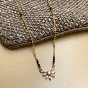 Gold-Plated CVD Diamond Mangalsutra with Sparkling Pendant