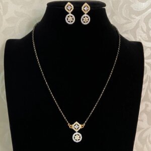 Dual-Tone CVD Diamond Mangalsutra and Earring Set