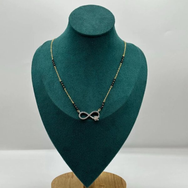 Infinity Symbol CVD Diamond Mangalsutra with Gold Chain